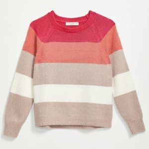 NWT Loft Pink Multi Striped Sweater XS